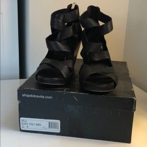 Black, size 11 strappy wedges from Dolce Vita